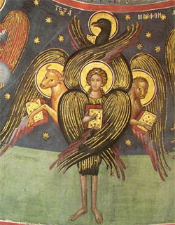 Tetramorph. Fresco, Meteora.